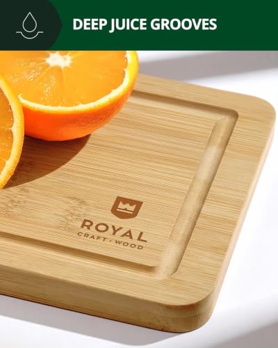 Wooden Cutting Boards for Kitchen Meal Prep & Serving (4 Count)