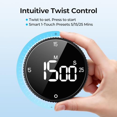 USB Rechargeable Magnetic Kitchen Timer for Cooking