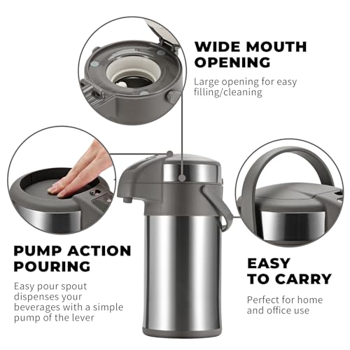 OJOJ 4L 133OZ Thermal Coffee Carafe with Pump