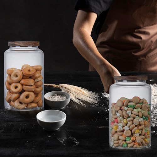 Vacuum Coffee Canister Glass Food Storage Jars With Airtight Lids Borosilicate Glass Coffee Canister Container for Coffee Beans & Grounds Tea Sugar Spices Kitchen