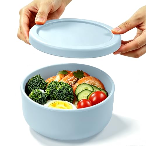 24 fl oz Adult Silicone Reusable Lunch Bento Bowl with Lid