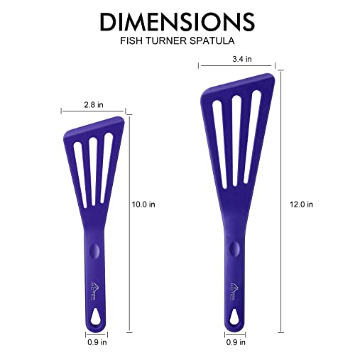 600℉ Heat Resistant Silicone Slotted Fish Turner Spatula Set (2 Count)