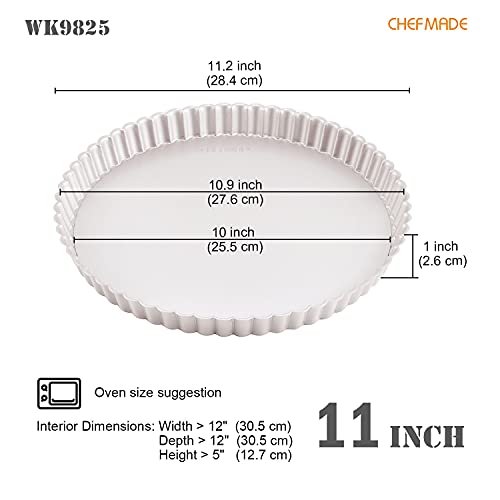 11 Inch Round Tart Pan with Removable Loose Bottom