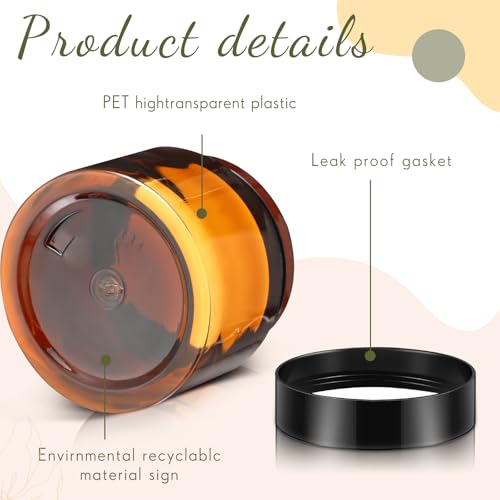4 Pcs Plastic Jars Wide Mouth with Lids (4 Count)