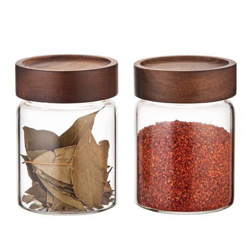 10 oz Small Glass Jars with Top Screw Lid Round Herb Coffee Bean Ground Storage Canister Clear Glass Food Container for Pantry Sugar Tea Coffee Bean Spice Nuts Cookies Bath Salts