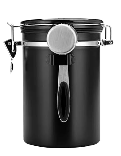 Coffee Canister Airtight Storage Container Stainless Steel Coffee Jar with Scoop