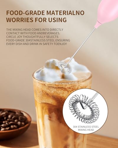 Milk Frother Handheld Rechargeable Milk Foamer Electric Mini Drink Mixer with Stainless Steel Whisk for Coffee