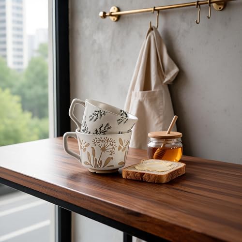 4 Pack Speckled Ceramic Coffee Mugs