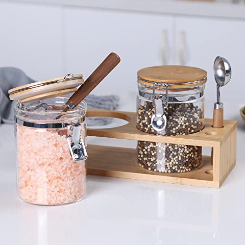 KKC Airtight Coffee Canister Set of 2 with Scoops & Bamboo Lids (5 Count)