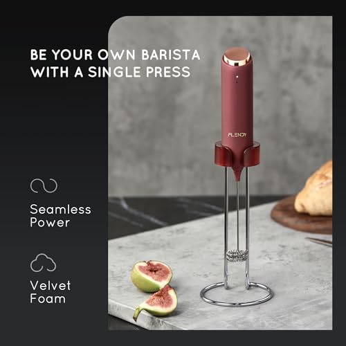 Rechargeable Milk Frother Handheld with Charging Stand