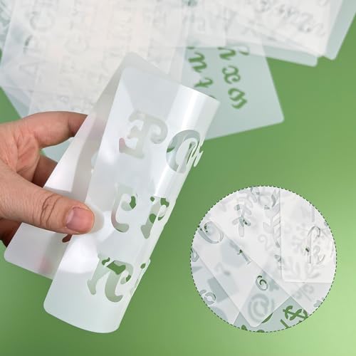 6x6in Alphabet Letter & Number Cookie Stencils for Royal Icing & Sugar Cookie Decoration (16 Count)