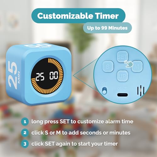 Pomodoro Cube Timer Productivity Visual Timer