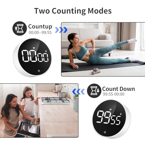 Digital Magnetic Kitchen Timer & Stopwatch with LED Display