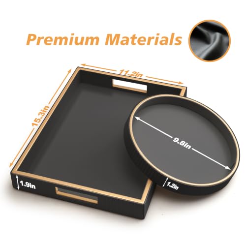 Leather Tray Desktop Storage Organizer (2 Count)