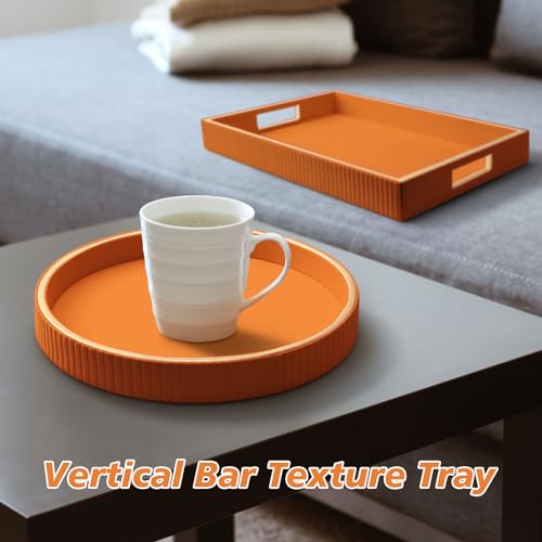 Leather Tray Desktop Storage Organizer (2 Count)