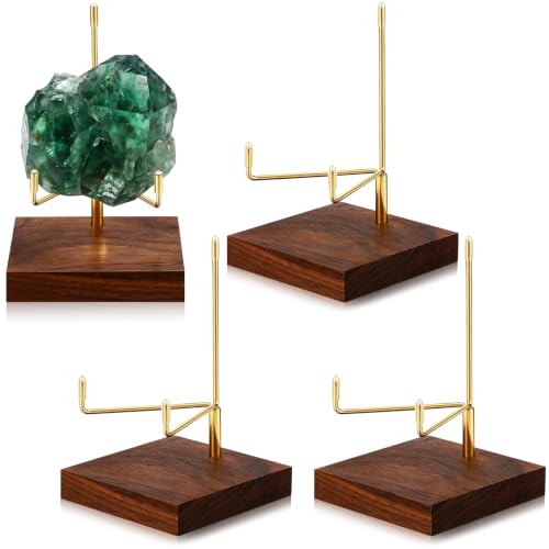 4 Pcs Rock Display Stand Wood Base (4 Count)