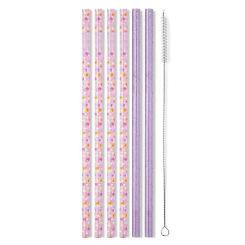 Reusable Straw Set with Cleaning Brush (6 Count)