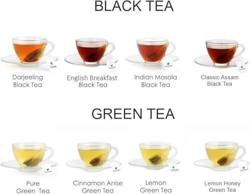 Tea Gift Set Assorted Black & Green Tea Bags in Wooden Box (60 Count)