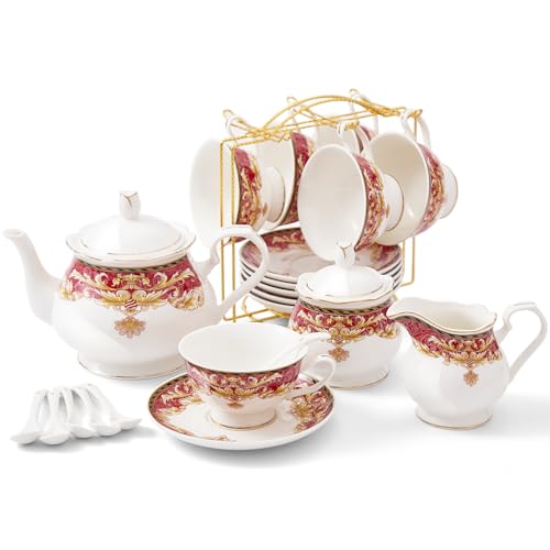 22 pcs Royal Vintage Porcelain Tea Set for 6 (22 Count)