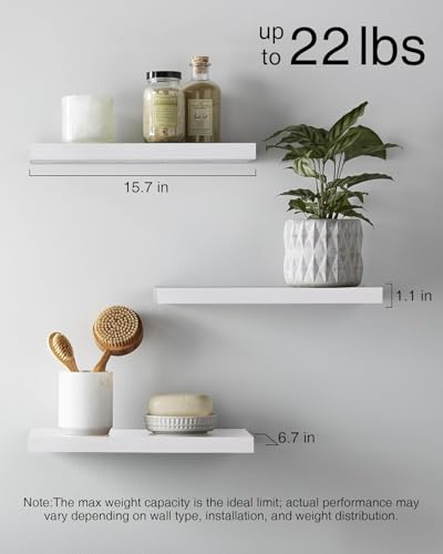 White Floating Shelves 15.7in
