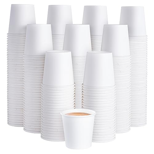 300Pack 4oz Disposable Paper Coffee Cups White Hot Coffee Cups (300 Count)