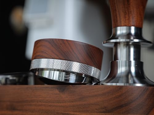 54mm Espresso Distribution Tool Rosewood Adjustable Stainless Steel Coffee Distributor Leveler Compatible with Breville Espresso Machine Accessories