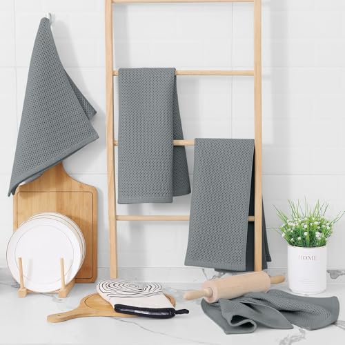 100% Cotton Waffle Weave Kitchen Dish Towels 18 (18 Count)