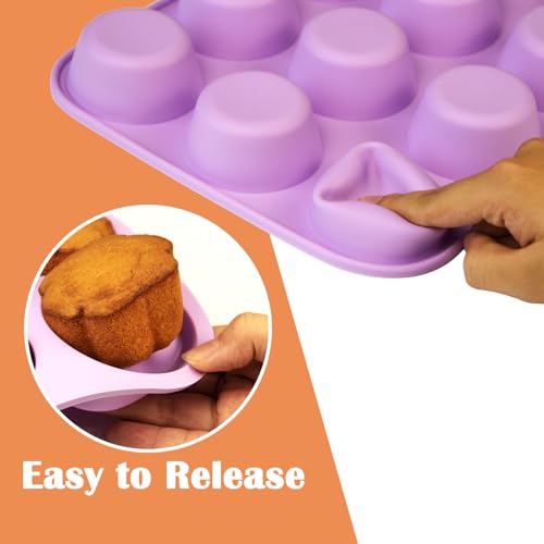 12 Cups Silicone Mini Muffin Pan Set