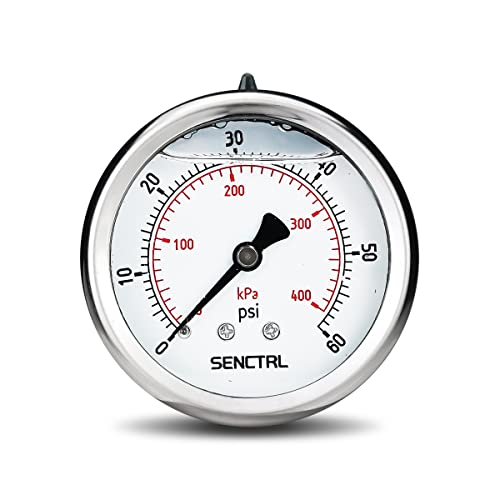 0 60 Psi Liquid Filled Low Pressure Gauge