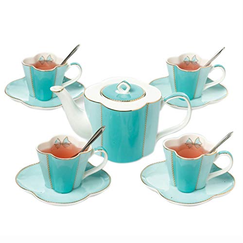 Porcelain Ceramic Coffee Tea Gift Sets Coffee Cup for 4 Series Bone China Teapot with Tea Cups and Teaspoons Birthday Wedding Gifts
