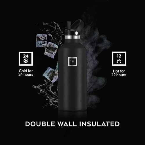 24 oz Narrow Mouth Water Bottle with 3 Lids