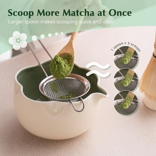 Matcha Set 8Pcs Floral Ceramic Matcha Kit with Matcha Whisk