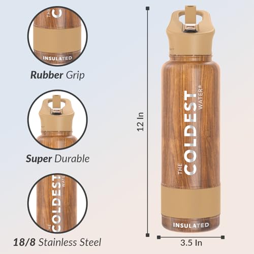 Coldest Insulated Water Bottle with Straw Lid