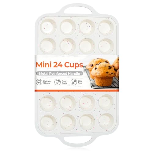 Silicone Mini Muffin Pan with Metal Reinforced Frame