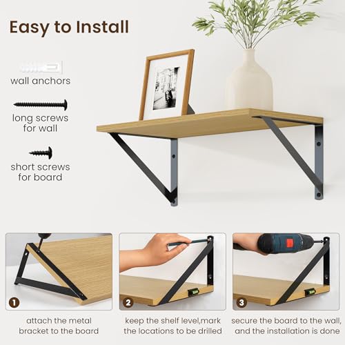 Deep Floating Shelves for Wall (2 Count)
