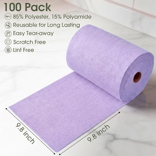 Microfiber Cleaning Cloth Roll (100 Count)