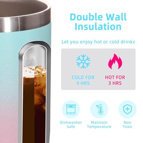 14oz Insulated Stainless Steel Coffee Mug with Lid Bulk 4 Pack (4 Count)
