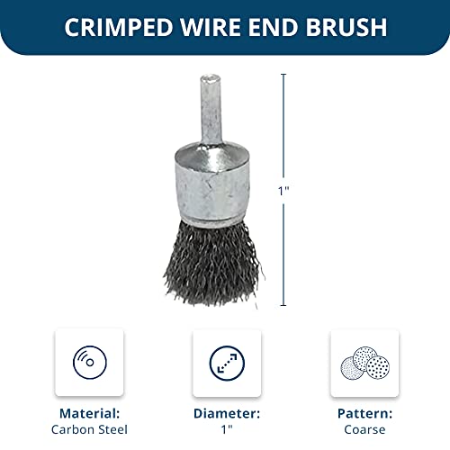 1" Crimped Wire End Brush for Cleaning Derusting Paint Removal Deburring