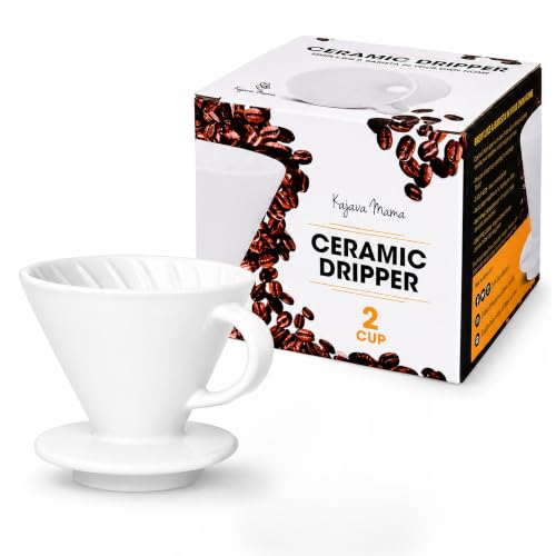 Ceramic Pour Over Coffee Dripper V02 Manual Brewer White