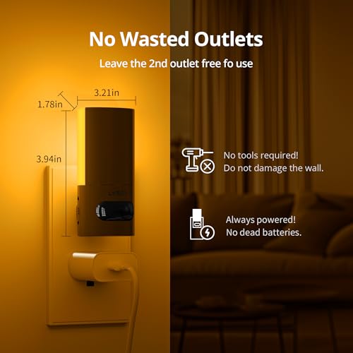 Plug in LED Amber Night Light with Motion Sensor (2 Count)