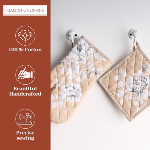 100% Cotton Oven Mitt & Pot Holder Set (2 Count)