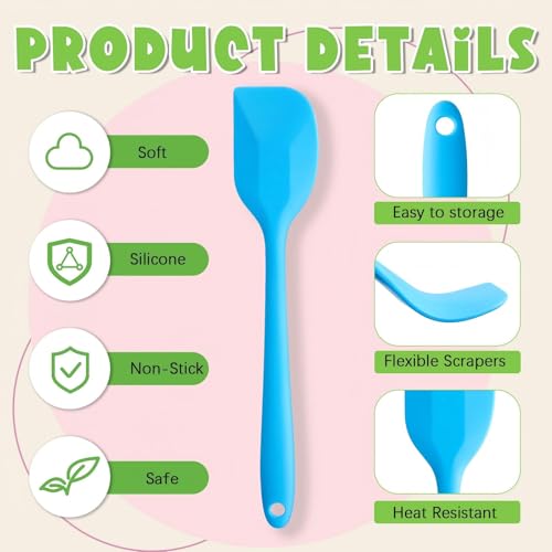 54 Pcs Silicone Spatulas Set 9 Colors (54 Count)