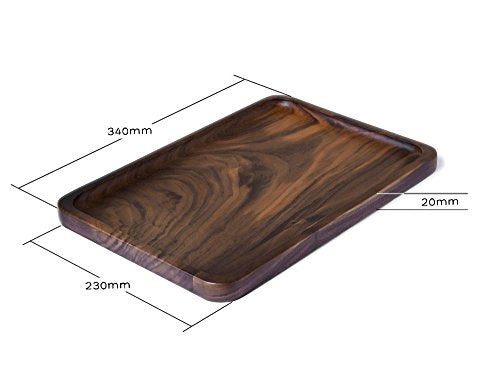 Rustic Walnut Wooden Tray Solid Wood Serving Tray Square Rectangle Platter Tea Tray Coffee Table Tray