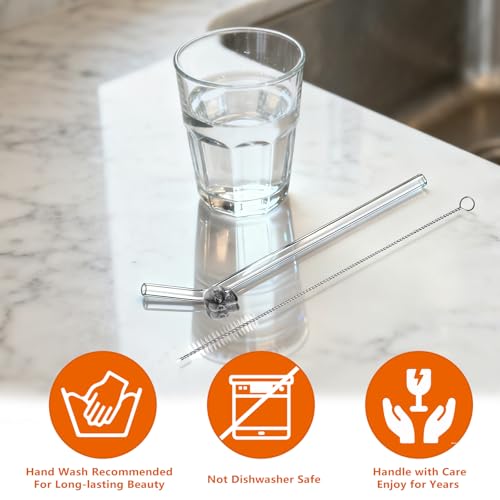 Grey Skull Glass Straws with Charms (8 Count)