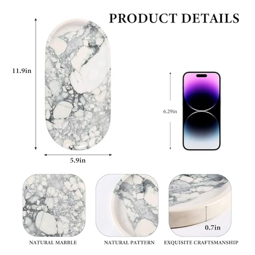 Natural Marble Tray for Bathroom Countertop