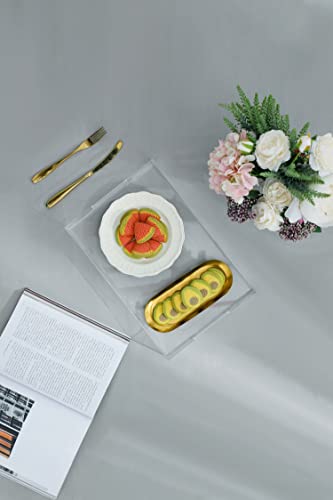 Clear Sturdy Acrylic Serving Tray with Handles
