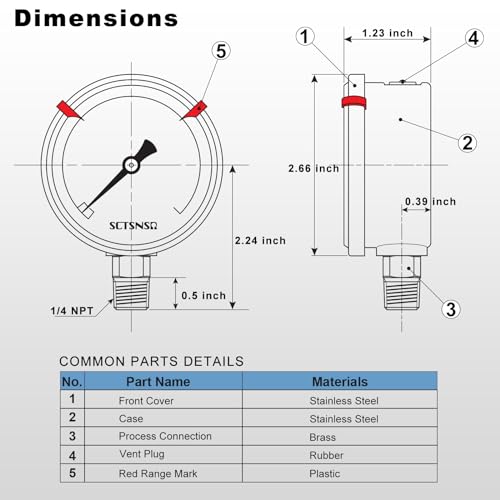 0 to 200 Psi Pressure Gauge