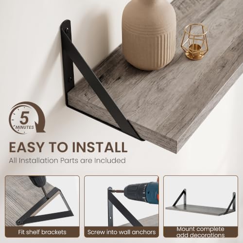Wall Mounted Floating Shelves Set of 2 (2 Count)