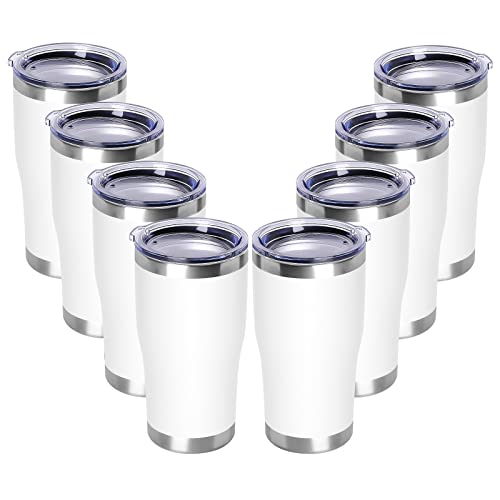 20oz Tumbler with Lid Stainless Steel Tumblers Bulk (8 Count)