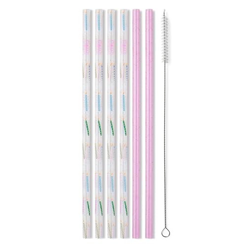 Reusable Straw Set with Cleaning Brush (6 Count)